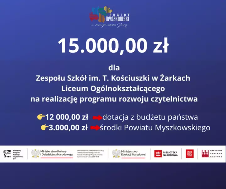 Zdjęcie: Środki dla ZS im. T. Kościuszki w Żarkach